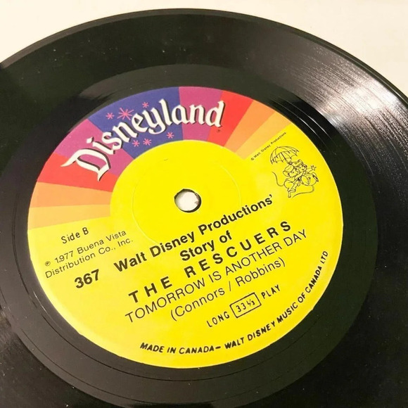 Vintage 1977 Disney The Rescuers With Songs From  Film 7 Inch Record and Book - Picture 16 of 16